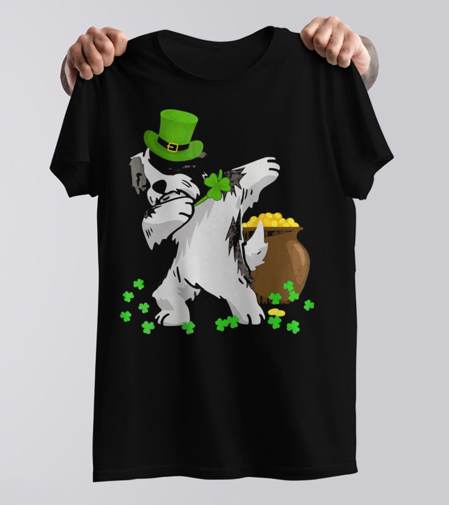 Havanese Dabbing St Patricks Day Green Hat Clover Pot Of Gold T-Shirt