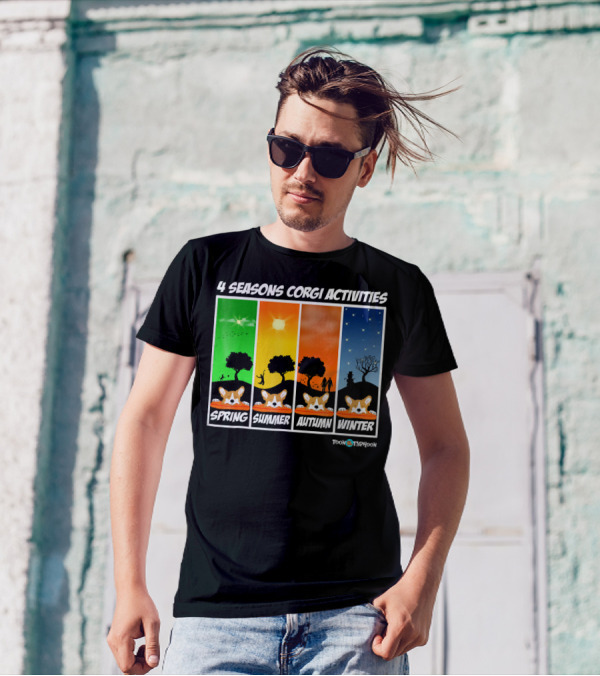4 Seasons Corgi Activities Spring Summer Autumn Winter Toon Typhoon T-Shirt