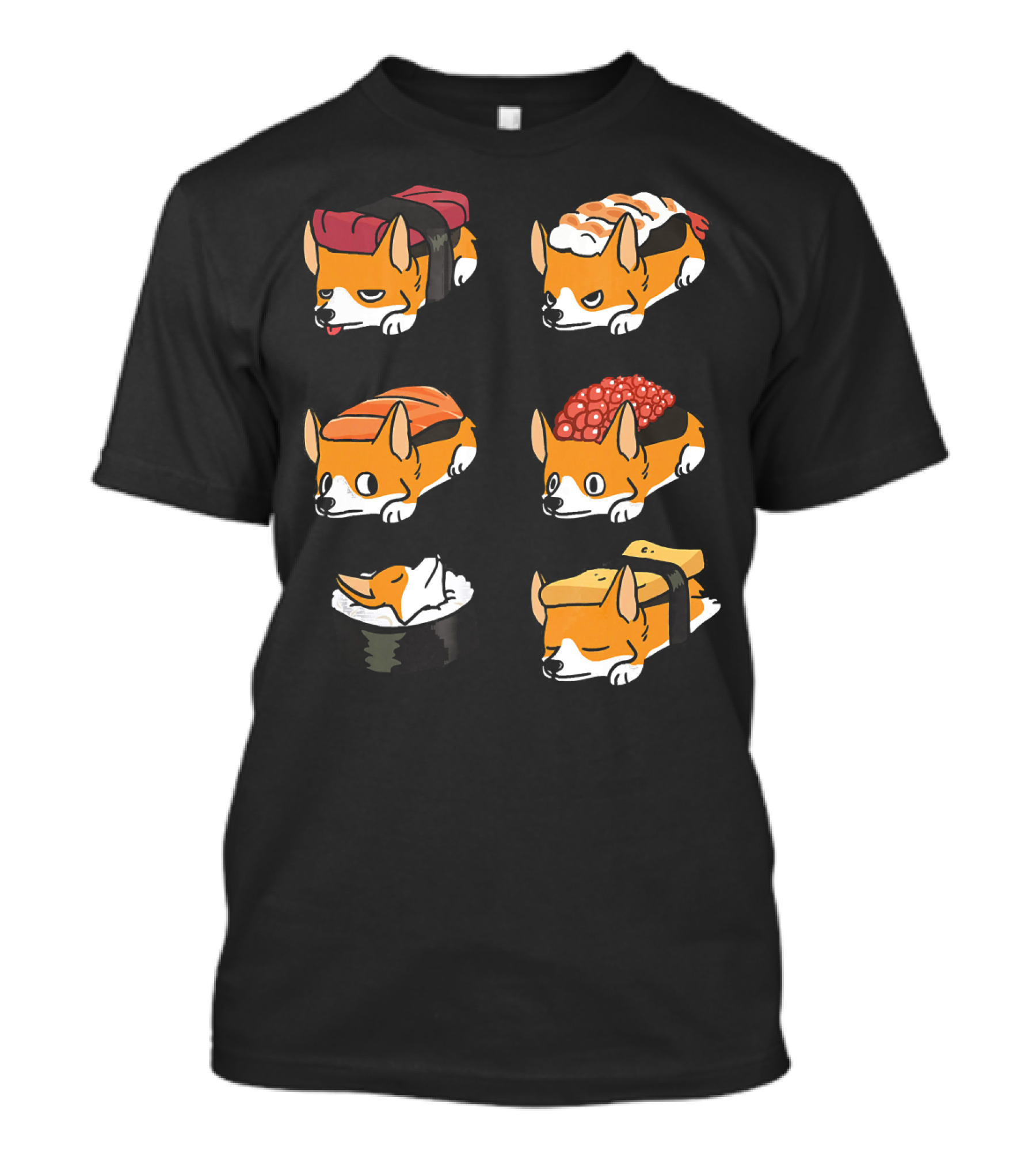 Sushi Corgi Nigiri Sashimi Roll Cute Dog T-Shirt