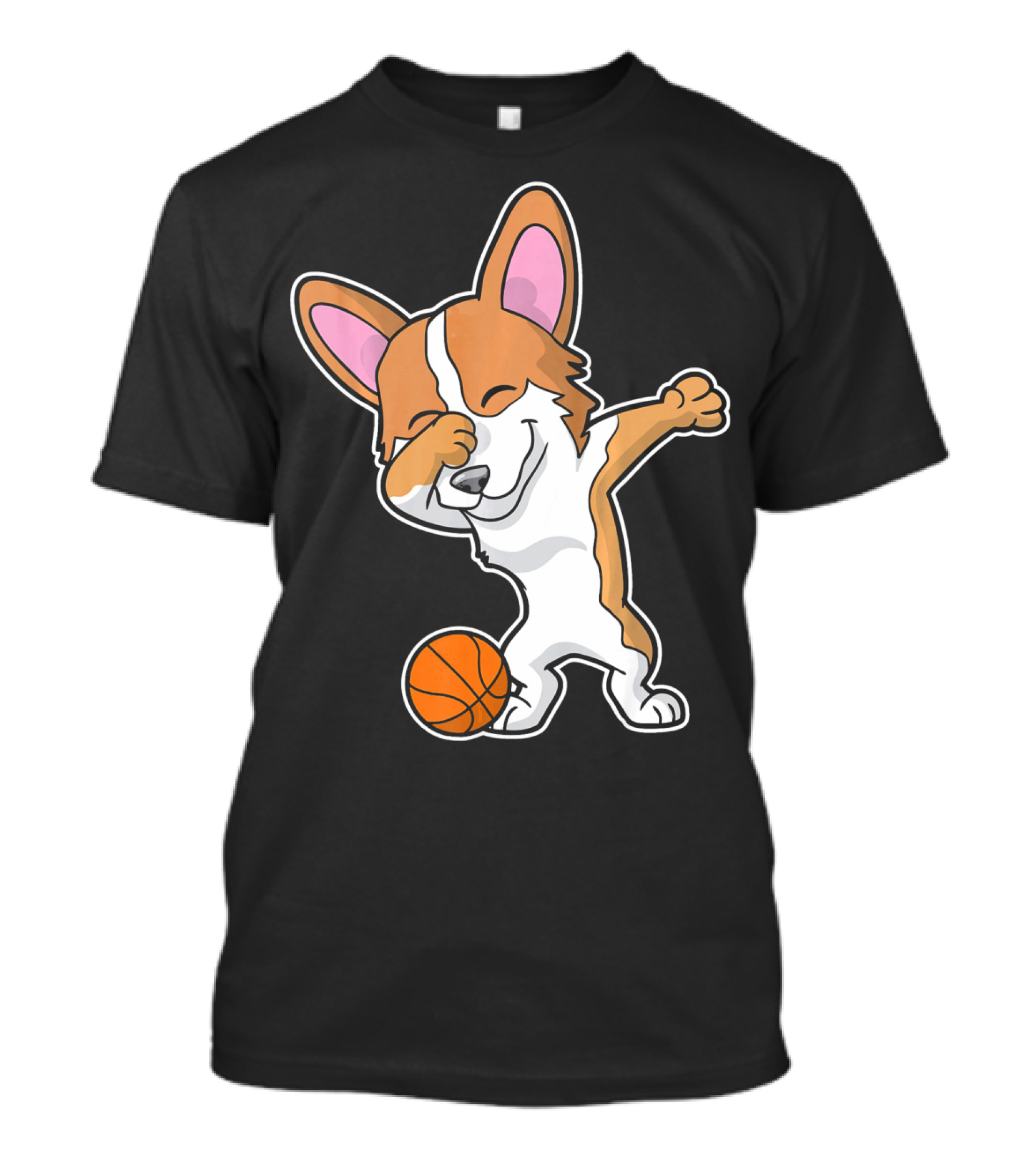 Dabbing Corgi With A Basketball T-Shirt