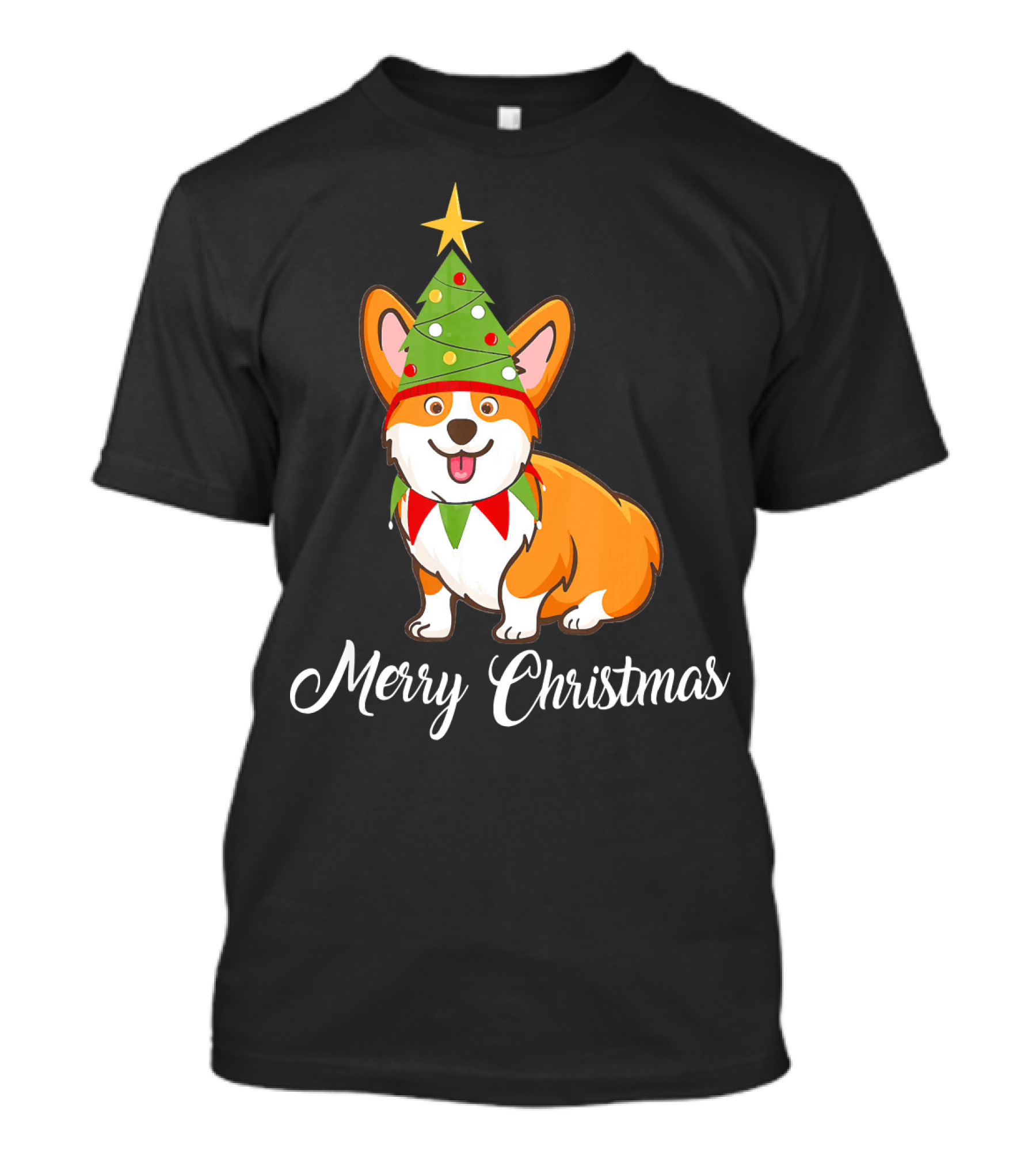 Merry Christmas Tree Corgi Funny Holiday T-Shirt