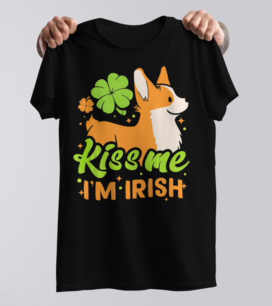 Kiss Me I'm Irish Corgi T-Shirt