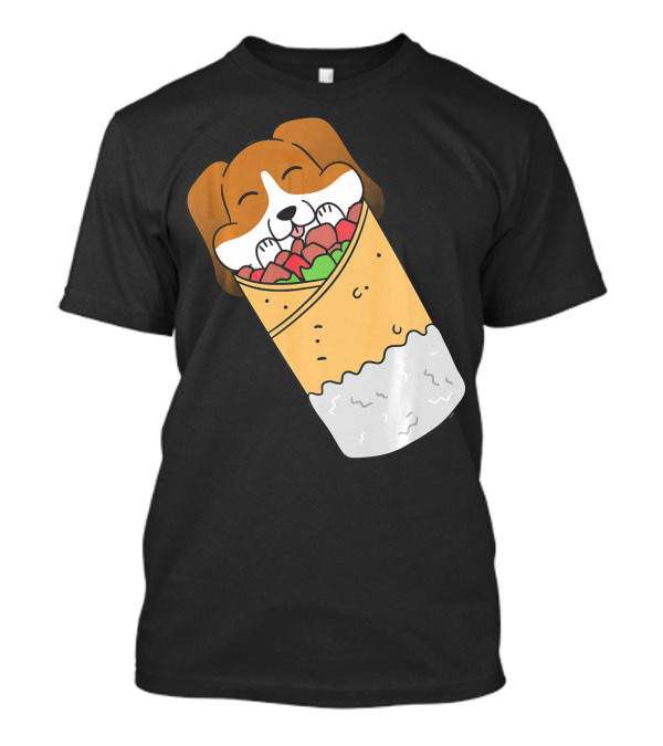 Basset Hound Wrapped In Mexican Burrito Funny Dog T-Shirt