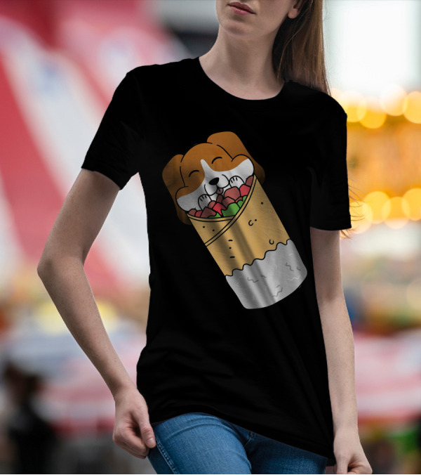 Basset Hound Wrapped In Mexican Burrito Funny Dog T-Shirt