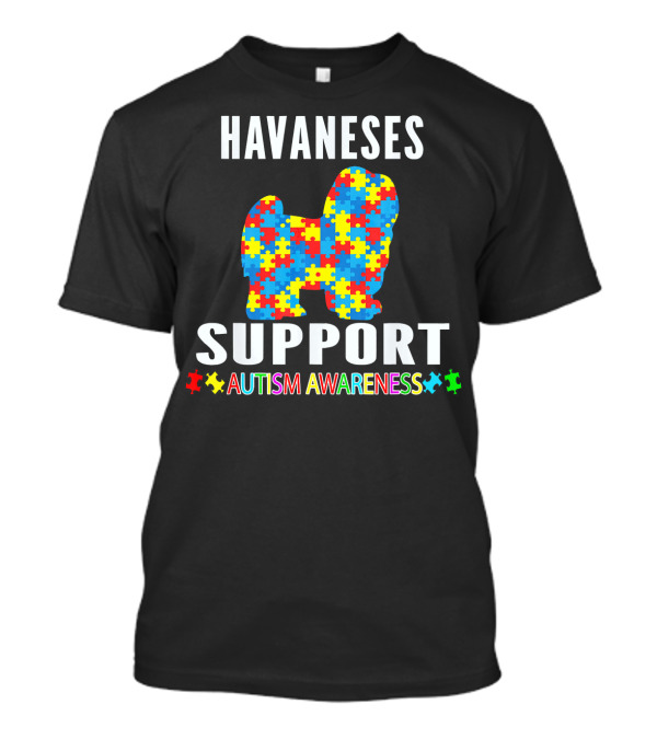 Havanese Support Autism Awareness Puzzle Piece T-Shirt