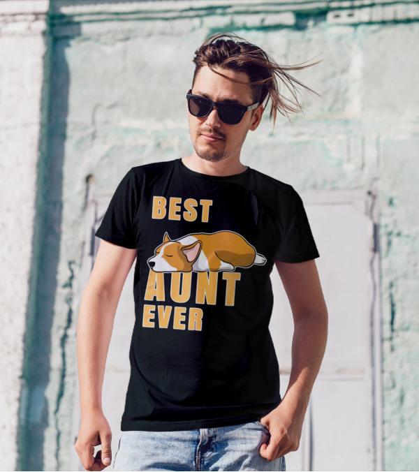 Best Aunt Ever Corgi Sleeping T-Shirt