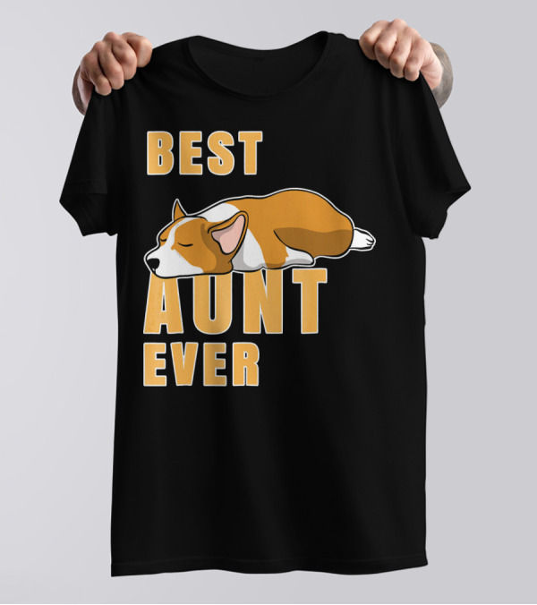 Best Aunt Ever Corgi Sleeping T-Shirt