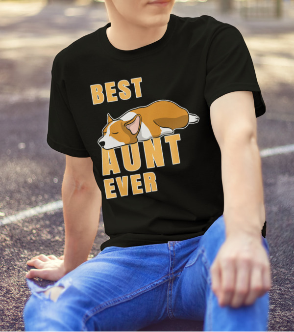 Best Aunt Ever Corgi Sleeping T-Shirt