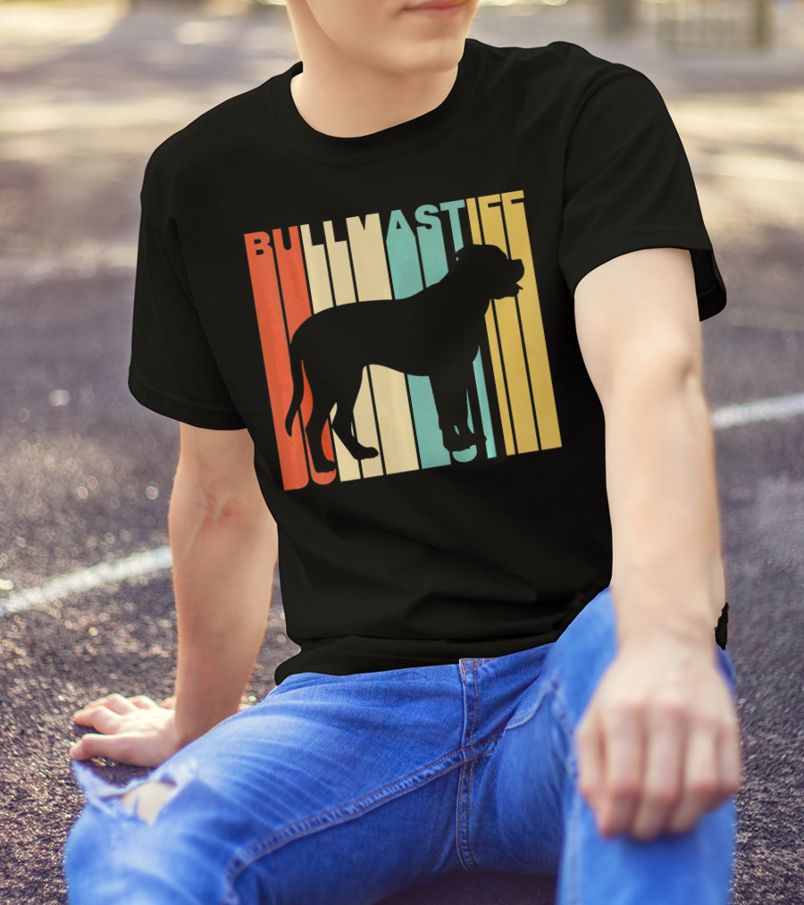 Bullmastiff Vintage Striped T-Shirt