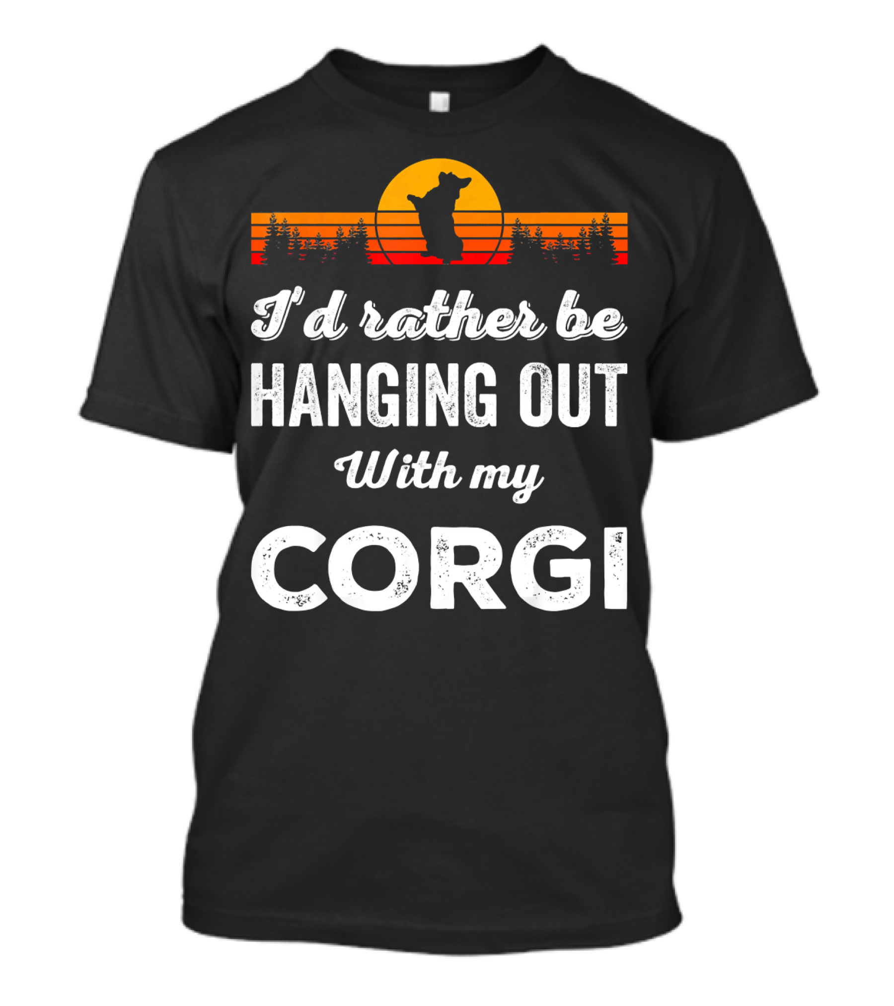 I'd Rather Be Hanging Out With My Corgi Retro Vintage T-Shirt