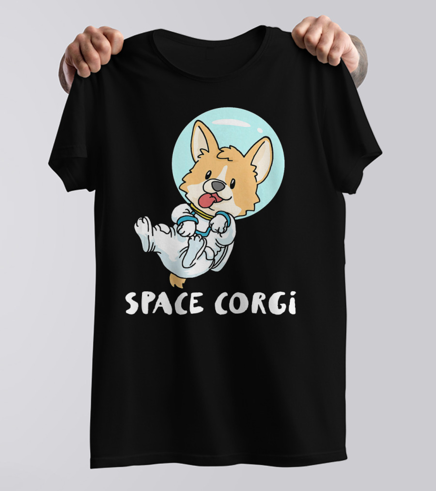 Space Corgi In Astronaut Suit Floating With Helmet T-Shirt