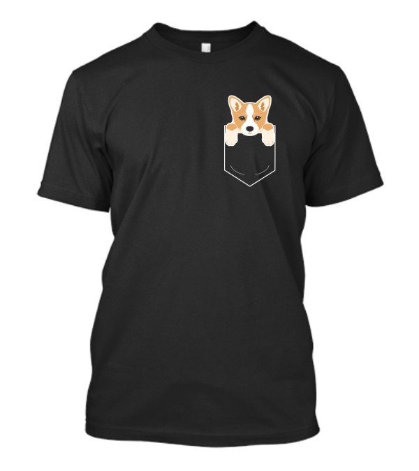 Corgi Peeking From Pocket Cute Dog Owner T-Shirt