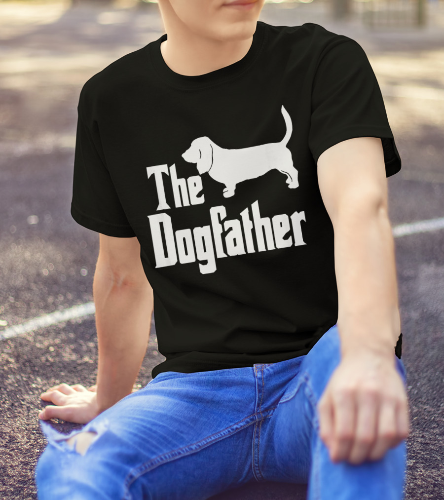 The Dogfather Basset Hound Silhouette Iconic T-Shirt