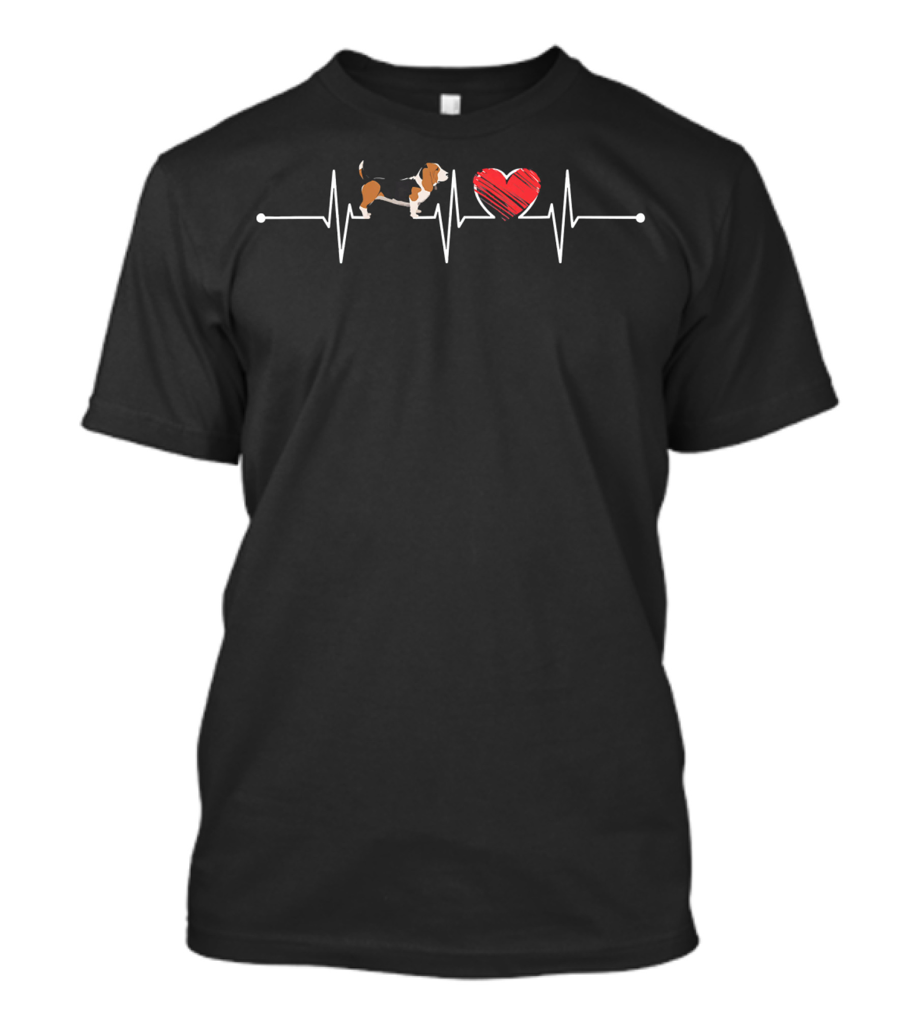 Basset Hound Heartbeat EKG Pet Dog Love T-Shirt