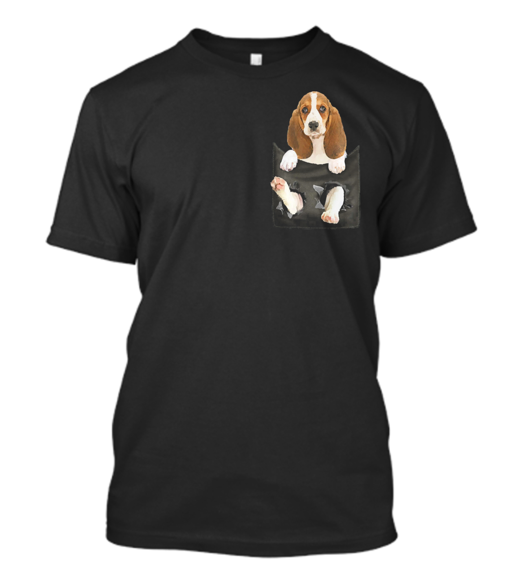 Basset Hound Puppy In Pocket T-Shirt
