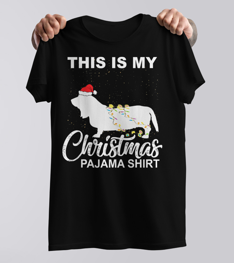 This Is My Basset Hound Christmas Pajama T-Shirt