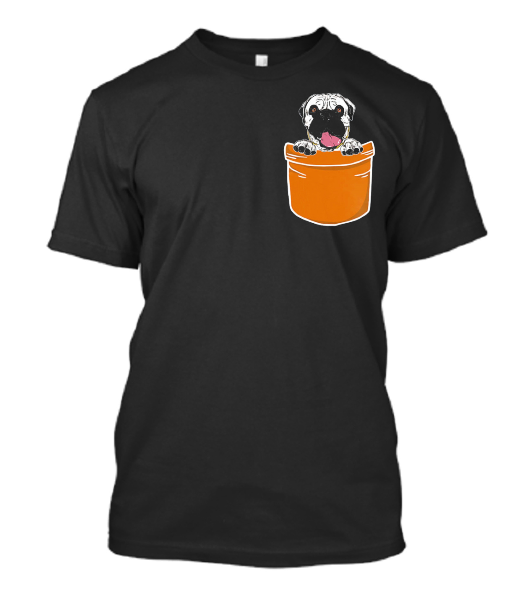 Pocket Bullmastiff Puppy Adorable Canine In Orange Pocket T-Shirt