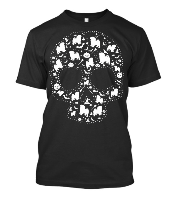 Pooch Sugar Skull Cute Halloween Havanese T-Shirt