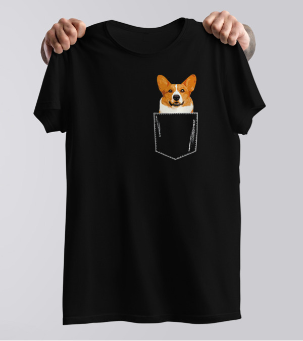 Perfect Corgi In Pocket Lover Funny Meme Cute Dog T-Shirt