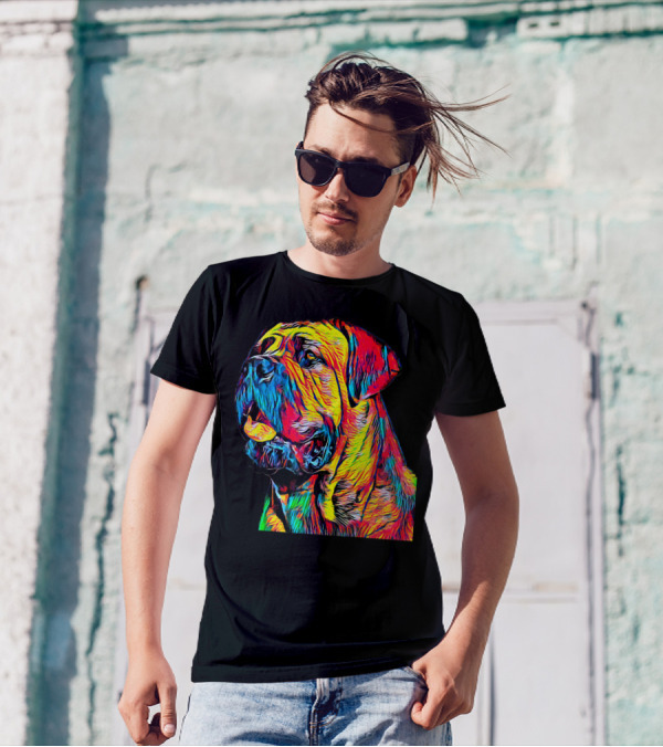 Cane Corso Italian Mastiff Dog Vibrant Colorful T-Shirt
