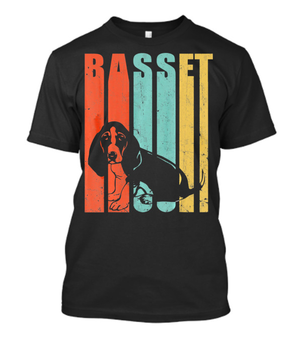 Basset Hound Vintage Style Basset Retro Colors T-Shirt