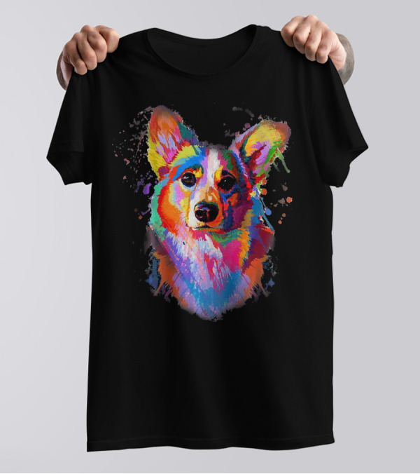 Corgi Watercolor Artistic Funny Dog T-Shirt