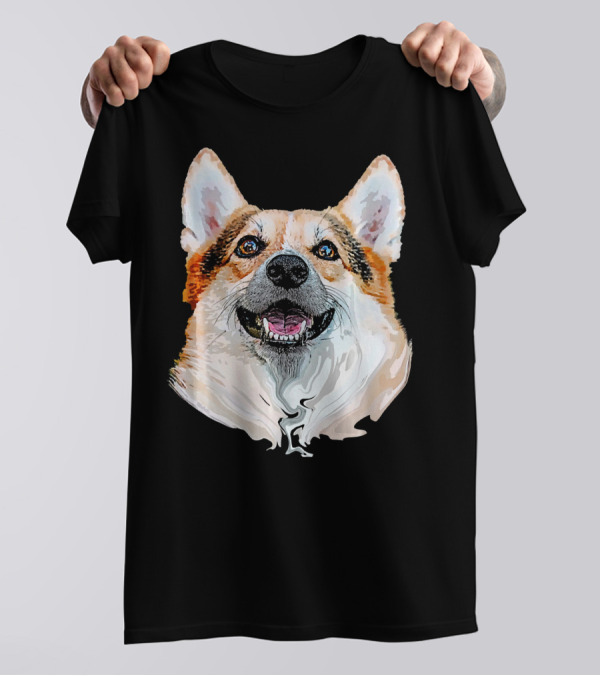 Cute Corgi Lover Pembroke Welsh Dog Face T-Shirt