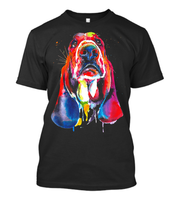 Basset Hound Colorful Watercolor T-Shirt