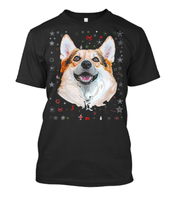 Corgi Lover Christmas Holiday Festive Snowflake T-Shirt