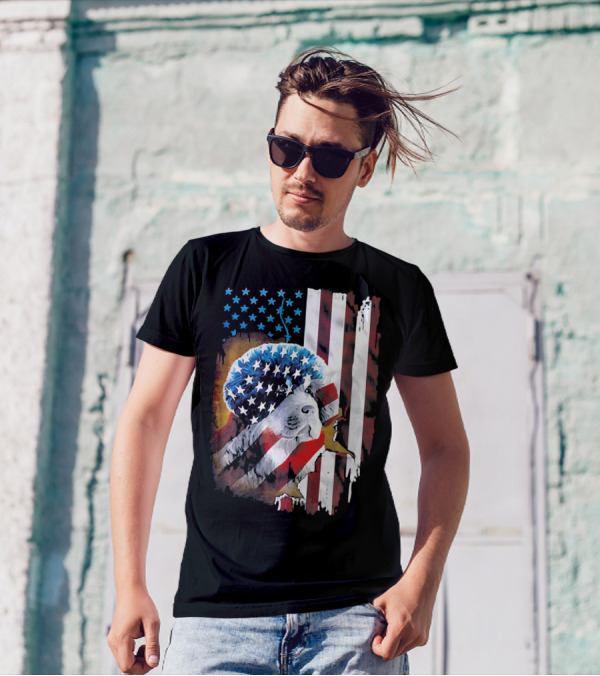 English Mastiff 4th Of July Patriotic American Flag T-Shirt