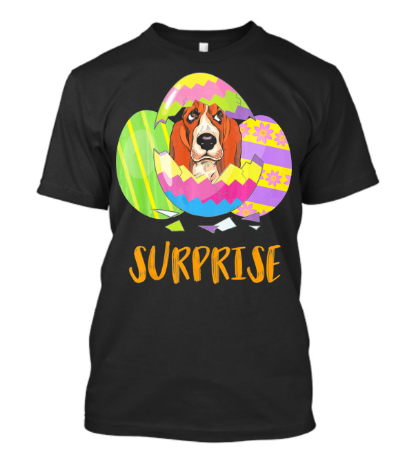 Surprise Cute Basset Hound Bunny Easter T-Shirt