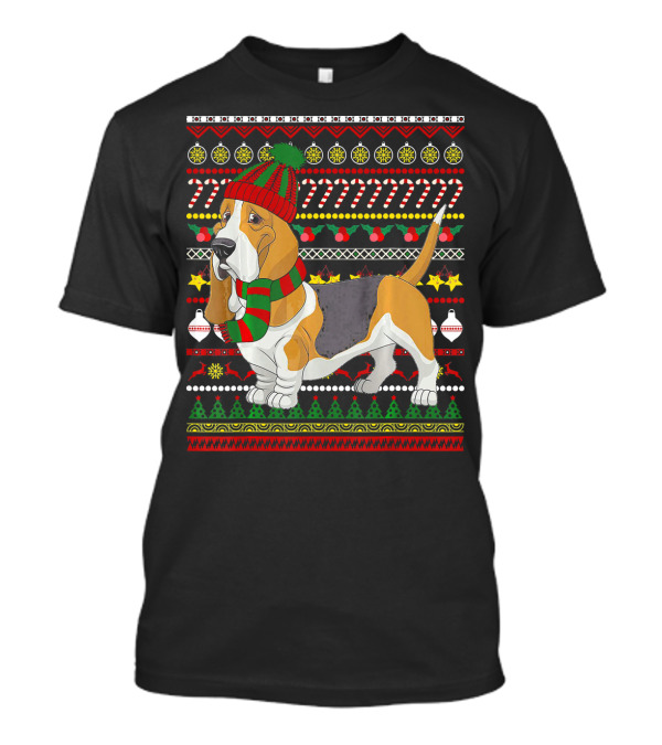 Basset Hound Santa Claus UglyDo Christmas T-Shirt