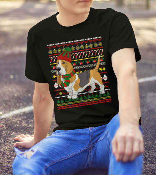 Basset Hound Santa Claus UglyDo Christmas T-Shirt