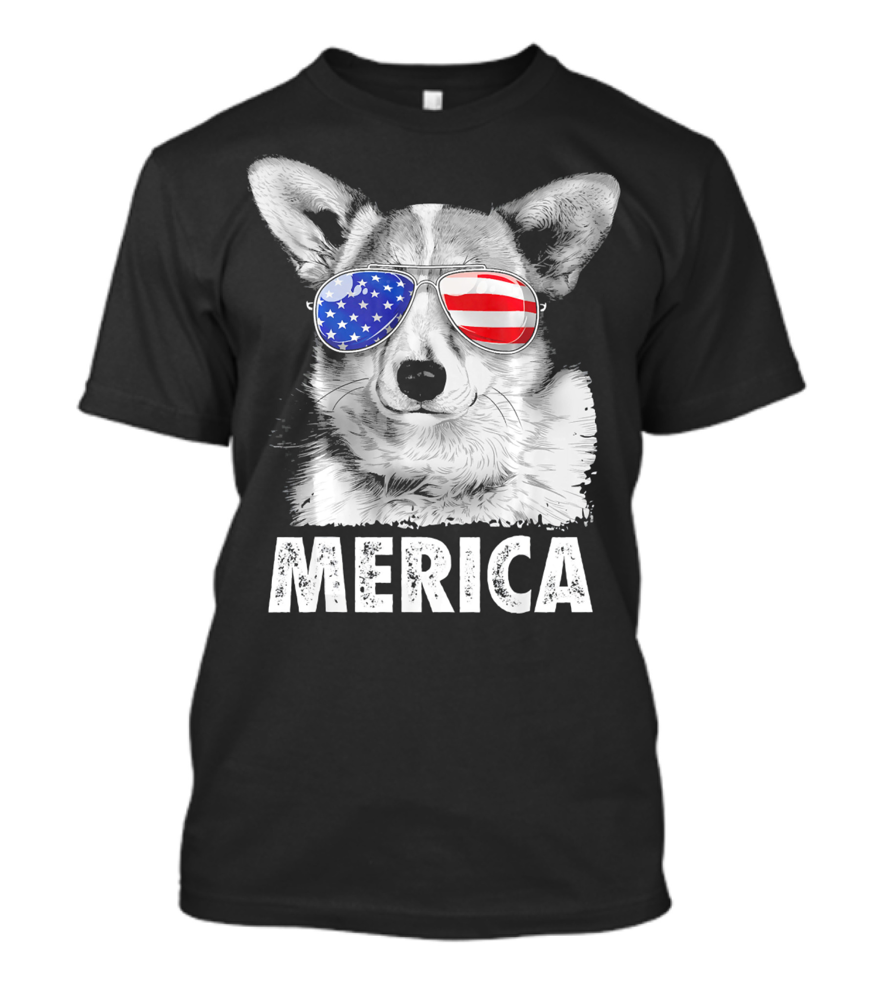 Corgi Merica USA Flag Sunglasses 4th Of July T-Shirt