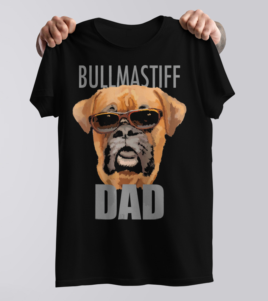 Bullmastiff Dad Dog Wearing Sunglasses T-Shirt