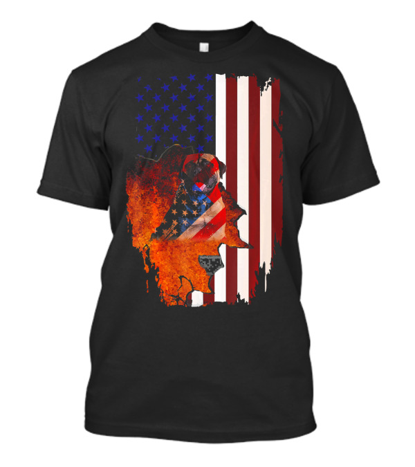 Bullmastiff USA Flag 4th Of July Veteran T-Shirt