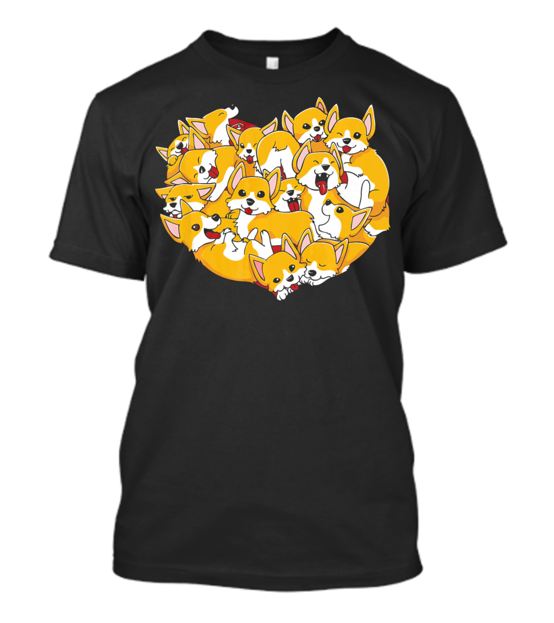Corgi Heart Shape Dog Lovers Val Heap Of Adorable Corgis T-Shirt