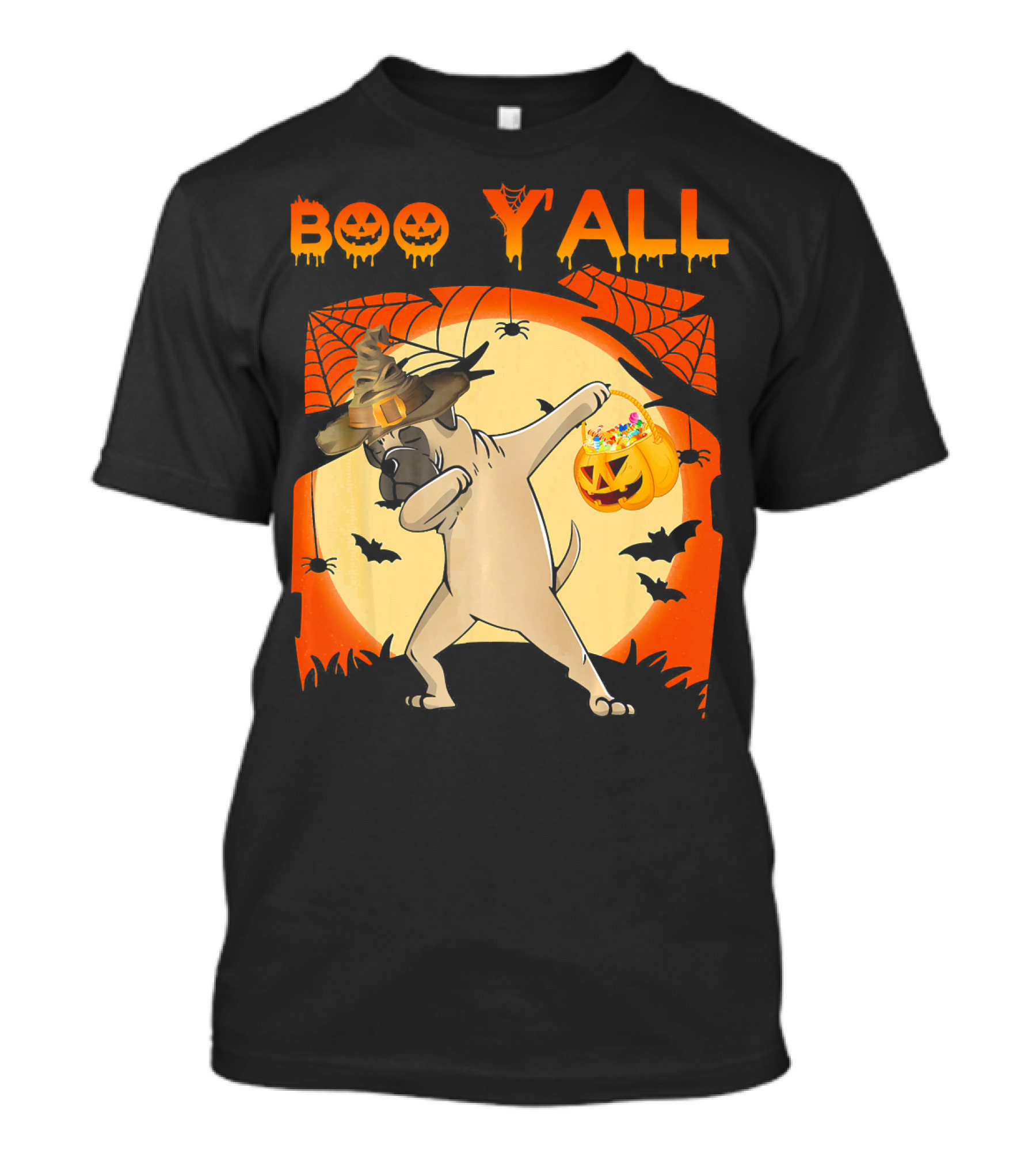 Boo Yall English Mastiff Dabbing Halloween Ghost T-Shirt