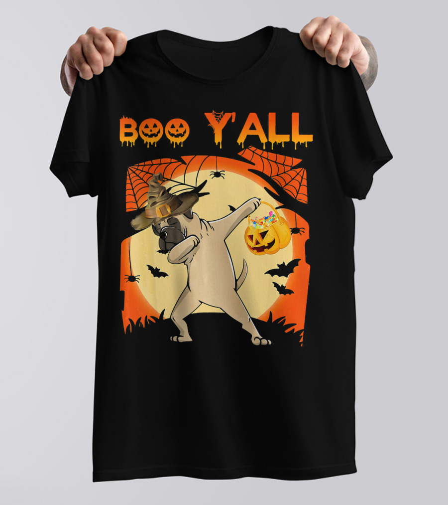 Boo Yall English Mastiff Dabbing Halloween Ghost T-Shirt