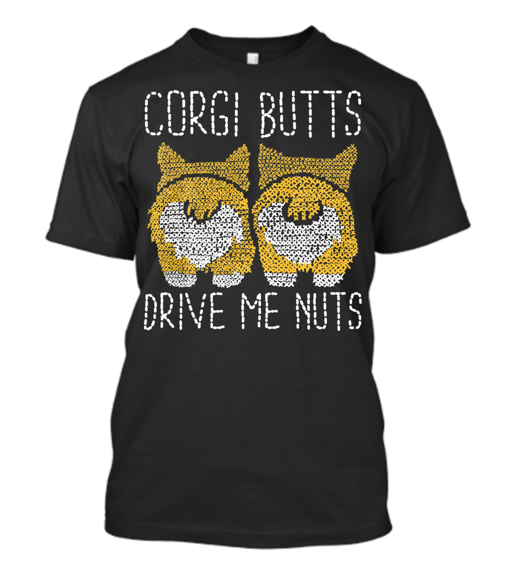 Corgi Butts Drive Me Nuts Cross Stitch T-Shirt