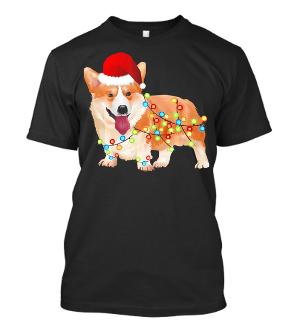 Corgi Santa Christmas Light Corgi T-Shirt