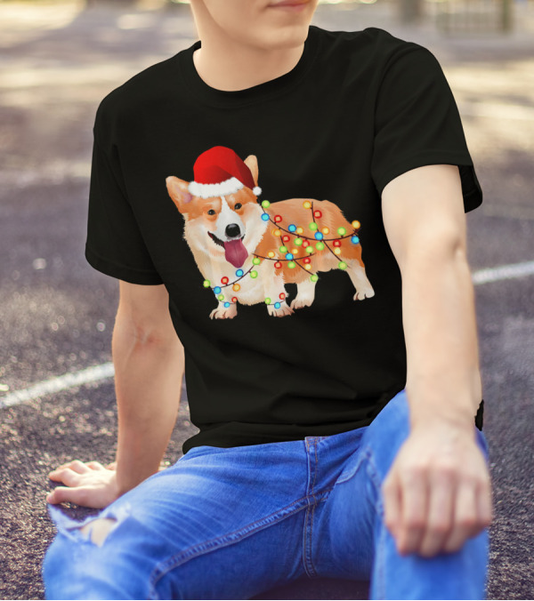 Corgi Santa Christmas Light Corgi T-Shirt