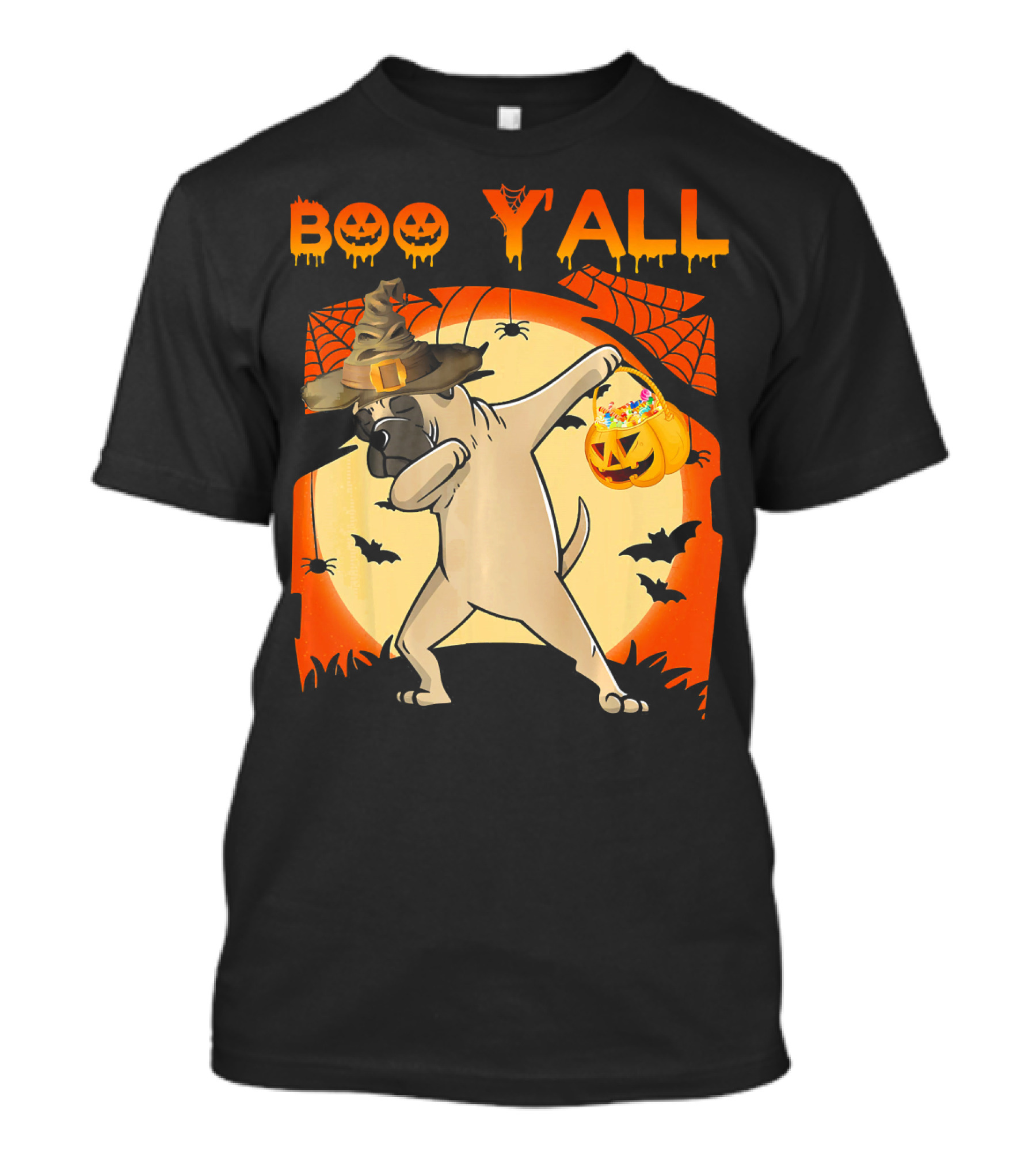 Boo Yall Bullmastiff Dabbing Halloween Ghost Pumpkins T-Shirt