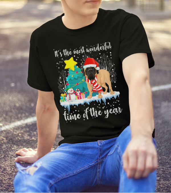 It's The Most Wonderful Time Of The Year English Mastiff Christmas T-Shirt