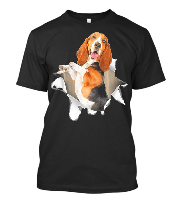 Basset Hound Torn Hole Dog Inside Tearful T-Shirt