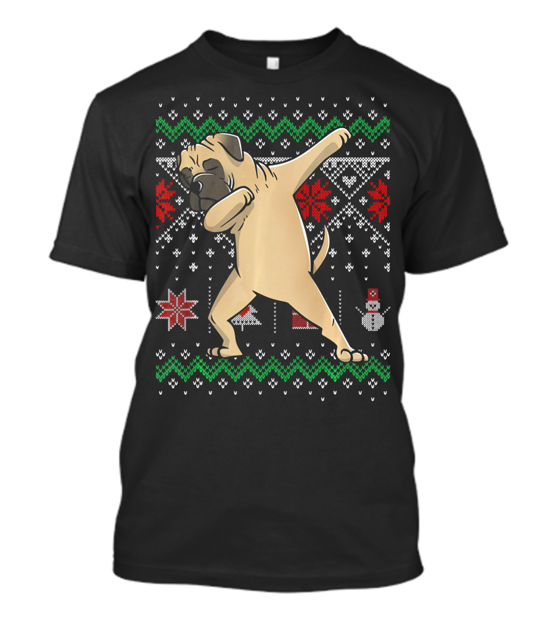 BullMastiff Dabbing Ugly Christmas Sweater Snowman T-Shirt