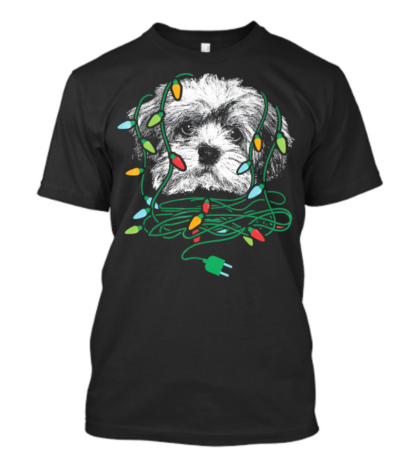 Christmas Havanese Tangled In Colorful Lights T-Shirt
