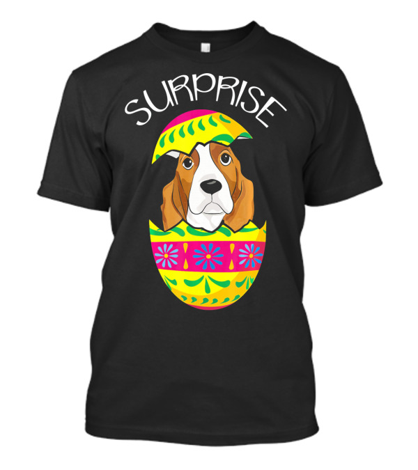 Surprise Cute Puppy Basset Hound Hatches Easter T-Shirt