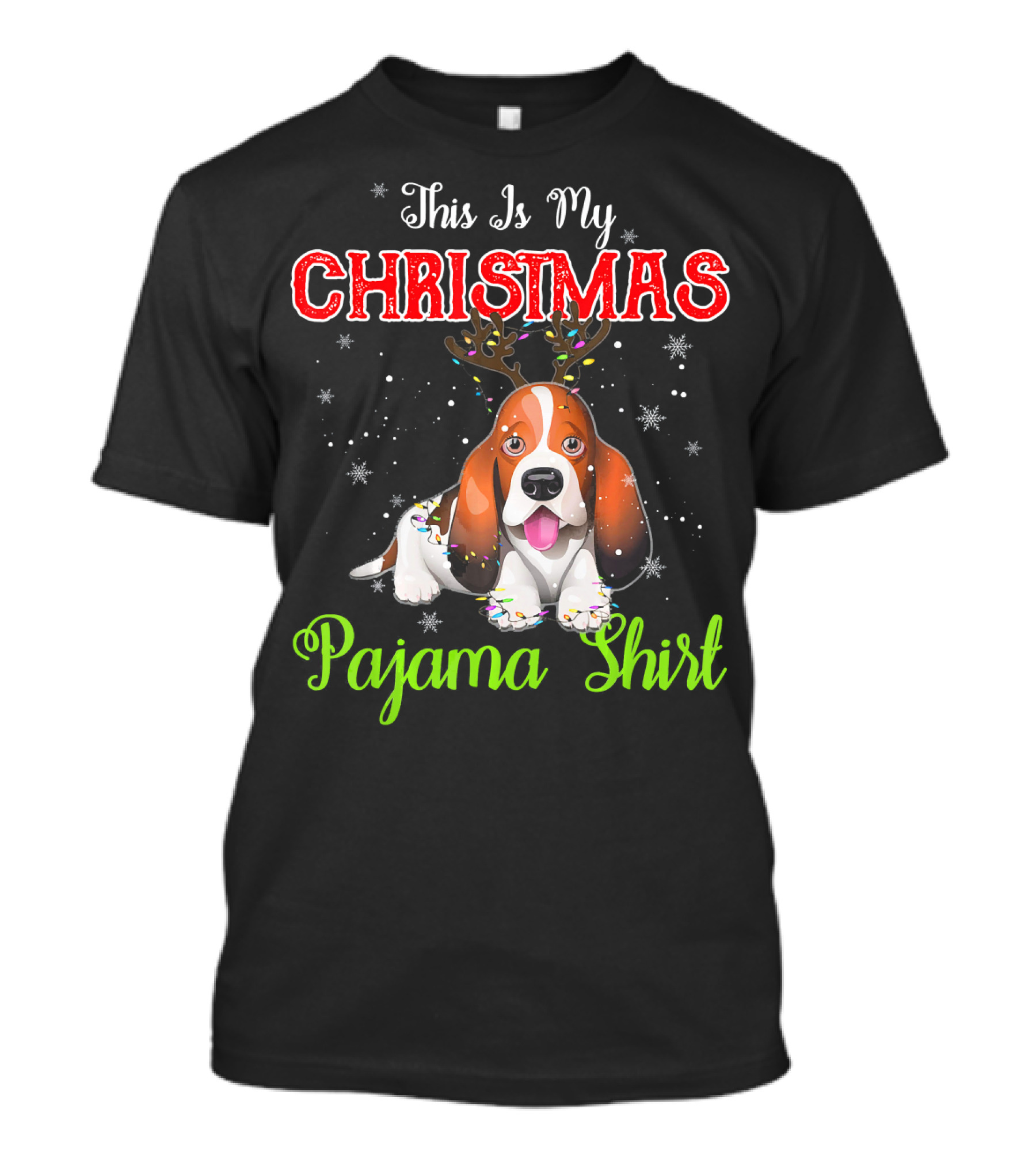 This Is My Christmas Pajama Shirt Basset Hound T-Shirt