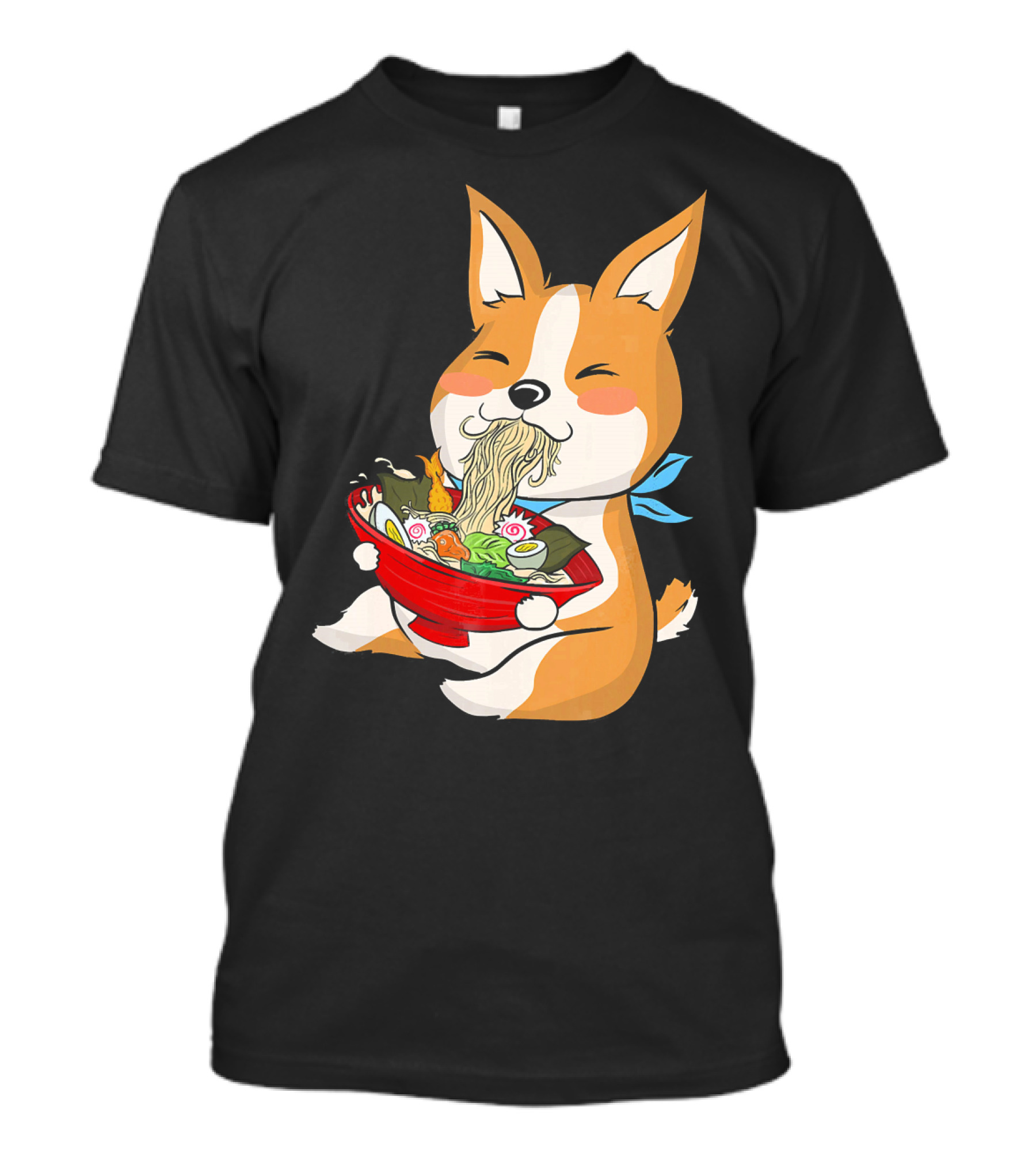 Corgi Kawaii Enjoying Ramen Noodles With Chopsticks T-Shirt